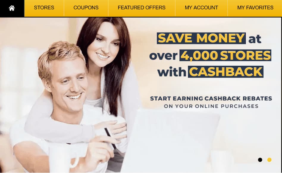 The landing page of Dollar Dig, a shopping portal website